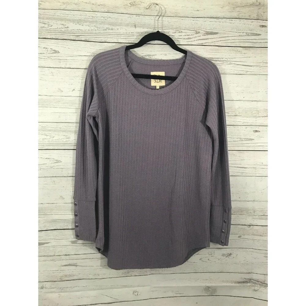 Chaser Top Womens Size M Waffle Knit Long Sleeve P - Picture 3 of 8